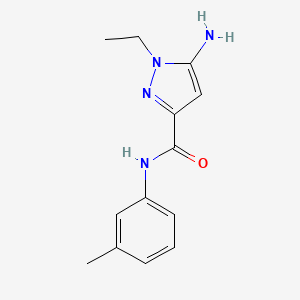 molecular formula C13H16N4O B1653608 5-amino-1-ethyl-N-(3-methylphenyl)-1H-pyrazole-3-carboxamide CAS No. 1856102-45-8