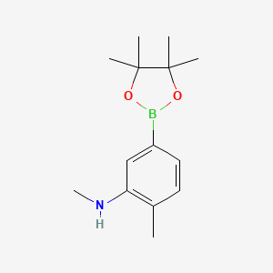 B1653611 N,2-dimethyl-5-(4,4,5,5-tetramethyl-1,3,2-dioxaborolan-2-yl)aniline CAS No. 1857349-01-9