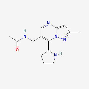 N-{[2-methyl-7-(pyrrolidin-2-yl)pyrazolo[1,5-a]pyrimidin-6-yl]methyl}acetamide