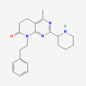 pyrido[2,3-d]pyrimidin-7(6H)-one, 5,8-dihydro-4-methyl-8-(2-phenylethyl)-2-(2-piperidinyl)-, dihydrochloride