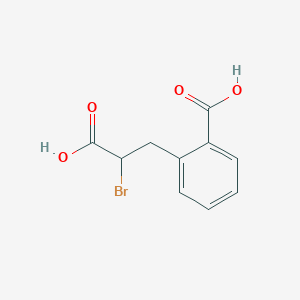 molecular formula C10H9BrO4 B1653665 2-(2-Bromo-2-carboxyethyl)benzoic acid CAS No. 18910-13-9