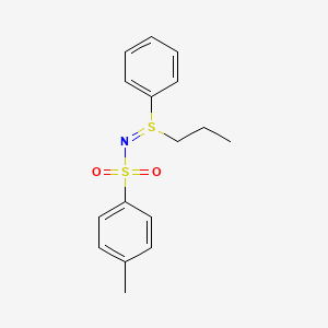 molecular formula C16H19NO2S2 B1653668 Sulfilimine, S-phenyl-S-propyl-N-(p-tolylsulfonyl)- CAS No. 18922-55-9
