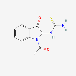 molecular formula C11H11N3O2S B1653671 3H-Indol-3-one, 1-acetyl-2-[(aminothioxomethyl)amino]-1,2-dihydro- CAS No. 189325-20-0