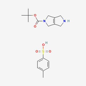 molecular formula C18H26N2O5S B1653673 tert-butyl 2,3,4,6-tetrahydro-1H-pyrrolo[3,4-c]pyrrole-5-carboxylate;4-methylbenzenesulfonic acid CAS No. 1894988-80-7