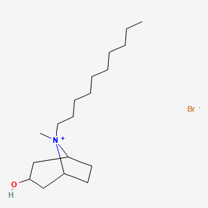 molecular formula C18H36BrNO B1653681 8-Decyl-3-hydroxy-8-methyl-8-azabicyclo[3.2.1]octan-8-ium bromide CAS No. 189826-80-0