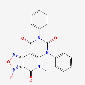molecular formula C20H13N5O5 B1653684 8-Methyl-5-oxido-10,12-diphenyl-4-oxa-3,8,10,12-tetraza-5-azoniatricyclo[7.4.0.02,6]trideca-1(9),2,5-triene-7,11,13-trione CAS No. 189998-40-1