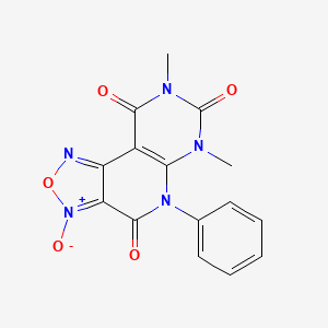 10,12-Dimethyl-5-oxido-8-phenyl-4-oxa-3,8,10,12-tetraza-5-azoniatricyclo[7.4.0.02,6]trideca-1(9),2,5-triene-7,11,13-trione