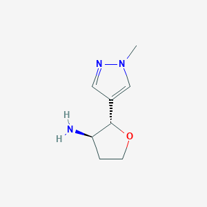 molecular formula C8H13N3O B1653697 (2S,3R)-2-(1-Methylpyrazol-4-yl)oxolan-3-amine CAS No. 1909293-53-3