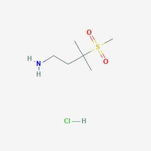 molecular formula C6H16ClNO2S B1653701 3-Methanesulfonyl-3-methylbutan-1-amine hydrochloride CAS No. 1909305-99-2