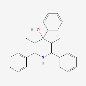 molecular formula C25H27NO B1653726 3,5-Dimethyl-2,4,6-triphenylpiperidin-4-ol CAS No. 19111-96-7