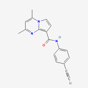 molecular formula C18H15N3O B1653731 N-(4-ethynylphenyl)-2,4-dimethylpyrrolo[1,2-a]pyrimidine-8-carboxamide CAS No. 1919045-06-9