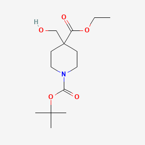 molecular formula C14H25NO5 B1653739 1-tert-Butyl 4-ethyl 4-(hydroxymethyl)piperidine-1,4-dicarboxylate CAS No. 193022-98-9