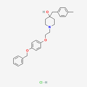 molecular formula C28H34ClNO3 B1653742 1-[2-(4-Benzyloxyphenoxy)ethyl]-4-hydroxy-4-(4-methylbenzyl)piperidine hydrochloride CAS No. 193357-90-3