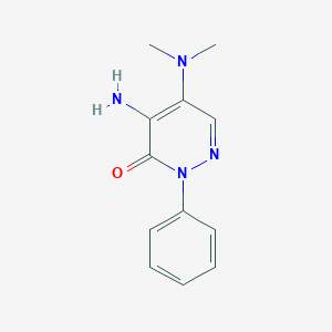 molecular formula C12H14N4O B1653757 4-Amino-5-(dimethylamino)-2-phenyl-3(2H)-pyridazinone CAS No. 194016-08-5