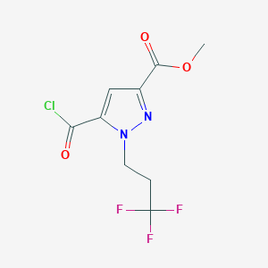 molecular formula C9H8ClF3N2O3 B1653760 Methyl 5-(chlorocarbonyl)-1-(3,3,3-trifluoropropyl)-1H-pyrazole-3-carboxylate CAS No. 1946812-87-8