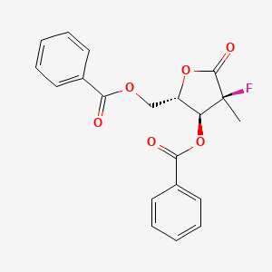 molecular formula C20H17FO6 B1653763 ((2S,3S,4S)-3-(benzoyloxy)-4-fluoro-4-methyl-5-oxotetrahydrofuran-2-yl)methyl benzoate CAS No. 1946820-91-2