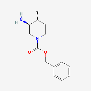 molecular formula C14H20N2O2 B1653769 trans-Benzyl 3-amino-4-methylpiperidine-1-carboxylate hydrochloride CAS No. 1951439-11-4