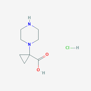1-(Piperazin-1-yl)cyclopropane-1-carboxylic acid hydrochloride
