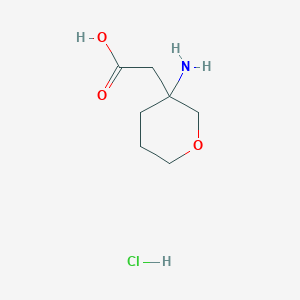 molecular formula C7H14ClNO3 B1653796 2-(3-Aminooxan-3-yl)acetic acid hydrochloride CAS No. 1955556-89-4