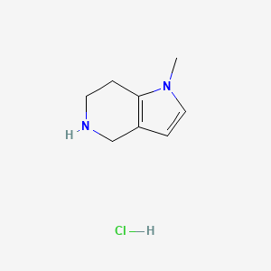 molecular formula C8H13ClN2 B1653799 1-Methyl-4,5,6,7-tetrahydro-1H-pyrrolo[3,2-c]pyridine hydrochloride CAS No. 1956306-96-9