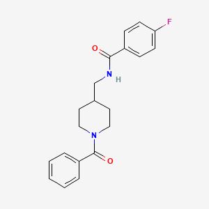 molecular formula C20H21FN2O2 B1653801 N-((1-Benzoylpiperidin-4-yl)methyl)-4-fluorobenzamide CAS No. 1956324-58-5