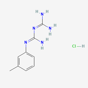 molecular formula C9H14ClN5 B1653810 1-(Diaminomethylidene)-2-(3-methylphenyl)guanidine;hydrochloride CAS No. 19579-42-1
