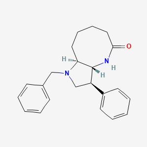 molecular formula C22H26N2O B1653816 (3S,3Ar,9aS)-1-benzyl-3-phenyl-3,3a,4,6,7,8,9,9a-octahydro-2H-pyrrolo[3,2-b]azocin-5-one CAS No. 1965314-76-4