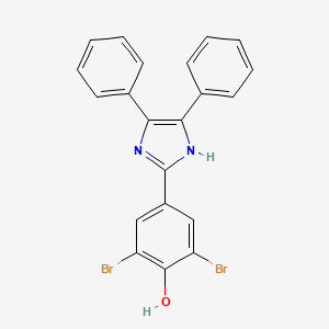 molecular formula C21H14Br2N2O B1653822 Phenol, 2,6-dibromo-4-(4,5-diphenyl-1H-imidazol-2-yl)- CAS No. 1970-92-9