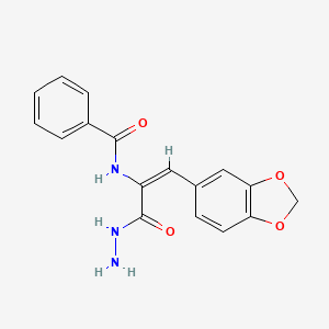 N-[(E)-1-(1,3-benzodioxol-5-yl)-3-hydrazinyl-3-oxoprop-1-en-2-yl]benzamide