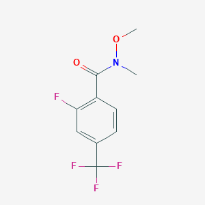 molecular formula C10H9F4NO2 B1653840 Benzamide, 2-fluoro-N-methoxy-N-methyl-4-(trifluoromethyl)- CAS No. 198967-27-0