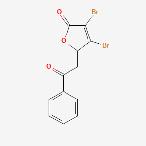 molecular formula C12H8Br2O3 B1653852 2(5H)-Furanone, 3,4-dibromo-5-(2-oxo-2-phenylethyl)- CAS No. 20030-12-0
