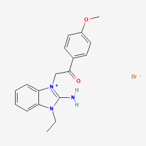 2-(2-Amino-3-ethylbenzimidazol-1-ium-1-yl)-1-(4-methoxyphenyl)ethanone;bromide