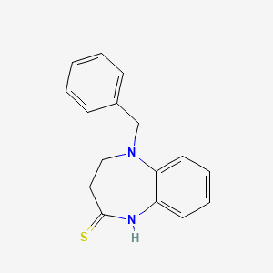 molecular formula C16H16N2S B1653878 2H-1,5-Benzodiazepine-2-thione, 1,3,4,5-tetrahydro-5-(phenylmethyl)- CAS No. 202537-07-3
