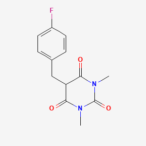molecular formula C13H13FN2O3 B1653880 FC1=CC=C(CC2C(N(C(N(C2=O)C)=O)C)=O)C=C1 CAS No. 2027543-02-6