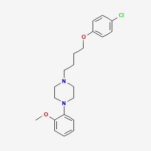 molecular formula C21H27ClN2O2 B1653885 Piperazine, 1-(4-(p-chlorophenoxy)butyl)-4-(o-methoxyphenyl)- CAS No. 2033-66-1