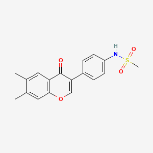 molecular formula C18H17NO4S B1653889 N-(4-(6,7-dimethyl-4-oxo-4H-chromen-3-yl)phenyl)methanesulfonamide CAS No. 2034153-32-5