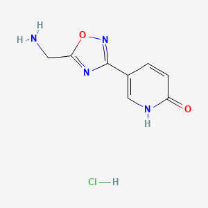 molecular formula C8H9ClN4O2 B1653891 5-(5-(Aminomethyl)-1,2,4-oxadiazol-3-yl)pyridin-2-ol hydrochloride CAS No. 2034154-11-3