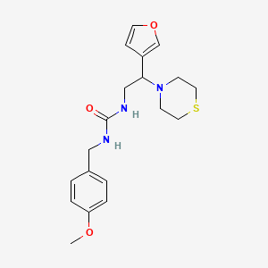 molecular formula C19H25N3O3S B1653895 1-(2-(Furan-3-yl)-2-thiomorpholinoethyl)-3-(4-methoxybenzyl)urea CAS No. 2034455-36-0