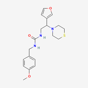 molecular formula C19H25N3O3S B1653895 1-(2-(Furan-3-il)-2-tiomorfolinoetil)-3-(4-metoxibencil)urea CAS No. 2034455-36-0