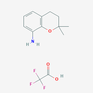 molecular formula C13H16F3NO3 B1653910 2,2-dimethyl-3,4-dihydro-2H-1-benzopyran-8-amine; trifluoroacetic acid CAS No. 2044796-70-3