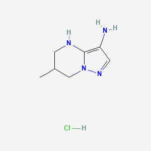 molecular formula C7H13ClN4 B1653914 6-methyl-4H,5H,6H,7H-pyrazolo[1,5-a]pyrimidin-3-amine hydrochloride CAS No. 2044871-07-8