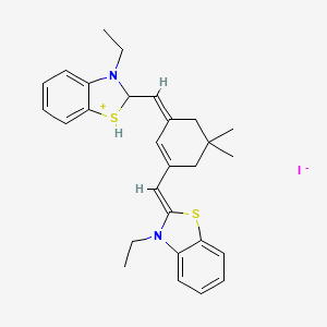 3-Ethyl-2-((3-((3-ethylbenzothiazol-2(3H)-ylidene)methyl)-5,5-dimethylcyclohex-2-en-1-ylidene)methyl)benzothiazolium iodide