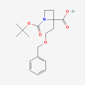 molecular formula C18H25NO5 B1653928 2-(2-Benzyloxyethyl)-1-BOC-azetidine-2-carboxylic acid CAS No. 2055119-14-5