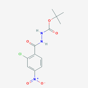 molecular formula C12H14ClN3O5 B1653932 N'-[(tert-ブトキシ)カルボニル]-2-クロロ-4-ニトロベンゾヒドラジド CAS No. 2055119-26-9