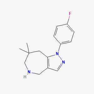 molecular formula C15H18FN3 B1653942 1-(4-Fluorophenyl)-7,7-dimethyl-1H,4H,5H,6H,7H,8H-pyrazolo[4,3-c]azepine CAS No. 2059937-58-3