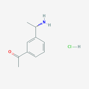 molecular formula C10H14ClNO B1653946 (S)-1-(3-(1-Aminoethyl)phenyl)ethanone hydrochloride CAS No. 2061996-86-7