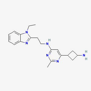 molecular formula C20H26N6 B1653953 6-(trans-3-aminocyclobutyl)-N-[2-(1-ethyl-1H-benzimidazol-2-yl)ethyl]-2-methylpyrimidin-4-amine CAS No. 2068737-12-0