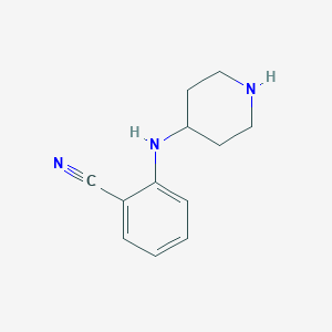 molecular formula C12H15N3 B1653979 2-(4-Piperidinylamino)benzonitrile CAS No. 208398-35-0