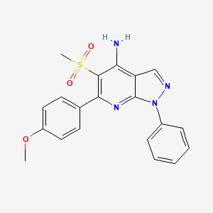 molecular formula C20H18N4O3S B1653989 6-(4-methoxyphenyl)-5-(methylsulfonyl)-1-phenyl-1H-pyrazolo[3,4-b]pyridin-4-amine CAS No. 2089391-69-3