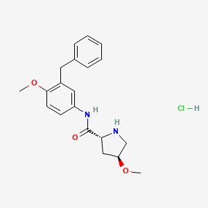 (2R,4S)-N-(3-benzyl-4-methoxyphenyl)-4-methoxypyrrolidine-2-carboxamide hydrochloride